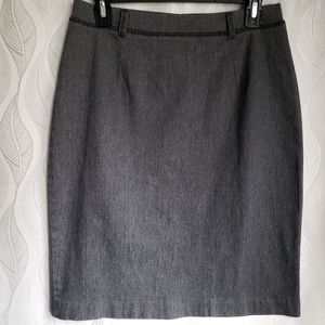 Gray Stretch Pencil Skirt